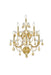 Maria Theresa 7-Light Wall Sconce in Gold with Golden Teak (Smoky) Royal Cut Crystal