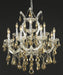 Maria Theresa 13-Light Chandelier in Chrome with Golden Teak (Smoky) Royal Cut Crystal