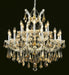 Maria Theresa 19-Light Chandelier in Chrome with Golden Teak (Smoky) Royal Cut Crystal