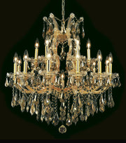 Maria Theresa 19-Light Chandelier in Gold with Golden Teak (Smoky) Royal Cut Crystal