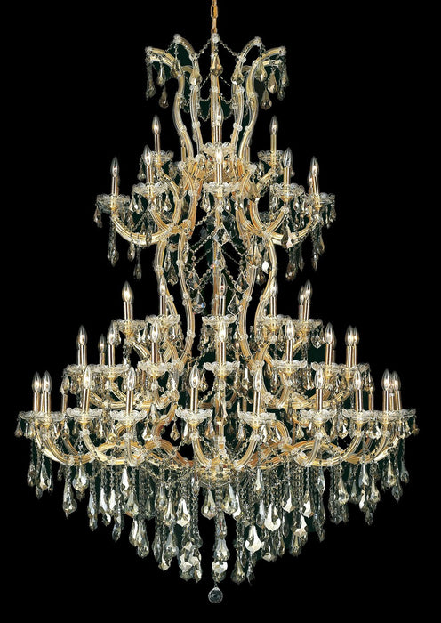 Maria Theresa 61-Light Chandelier in Gold with Golden Teak (Smoky) Royal Cut Crystal