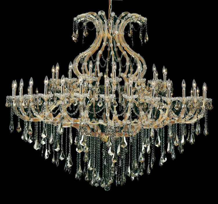 Maria Theresa 49-Light Chandelier in Gold with Golden Teak (Smoky) Royal Cut Crystal
