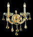 Maria Theresa 2-Light Wall Sconce in Gold with Golden Teak (Smoky) Royal Cut Crystal