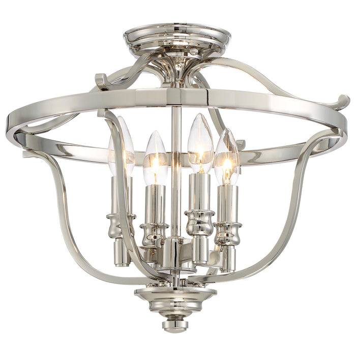 Audrey's Point 4-Light Semi-Flush Mount in Polished Nickel - Lamps Expo