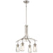 Poleis 4-Light Chandelier in Brushed Nickel & Clear Glass - Lamps Expo
