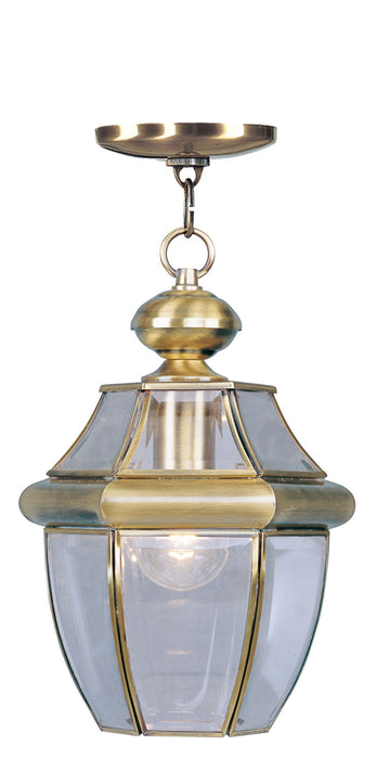 Monterey 1 Light Outdoor Chain Lantern in Antique Brass