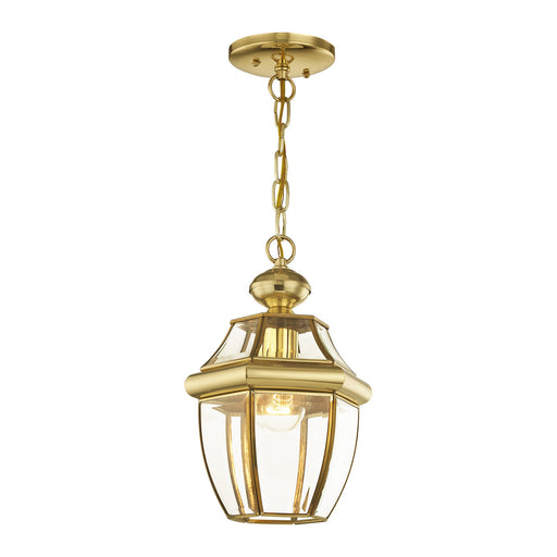 Monterey 1 Light Outdoor Chain Lantern in Polished Brass