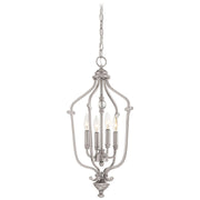 Savannah Row 4-Light Foyer in Brushed Nickel & Clear Glass - Lamps Expo