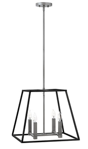 Fulton Medium Open Frame Pendant in Aged Zinc