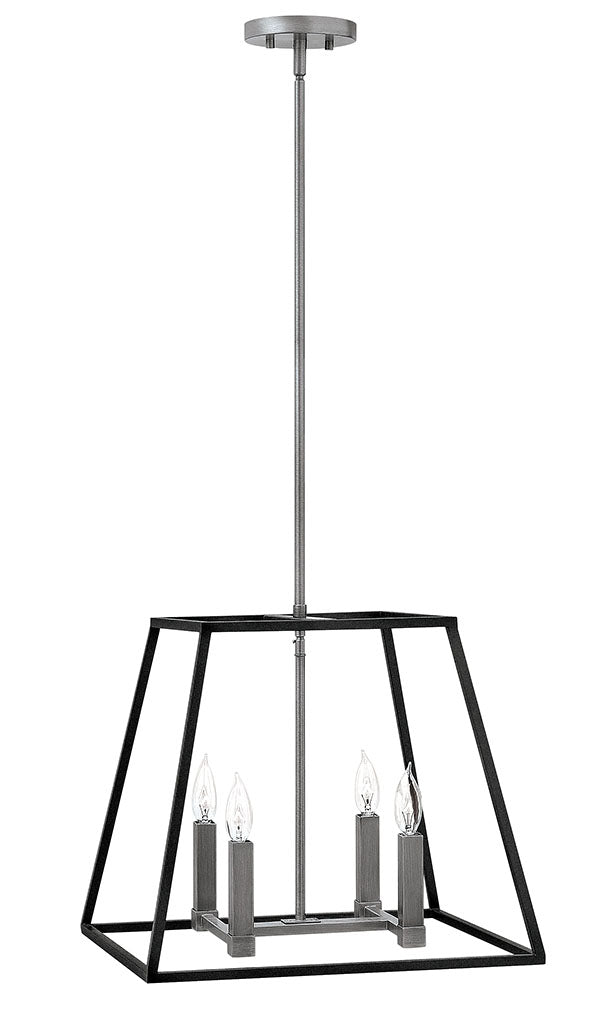 Fulton Medium Open Frame Pendant in Aged Zinc