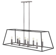 Fulton Eight Light Open Frame Linear in Aged Zinc