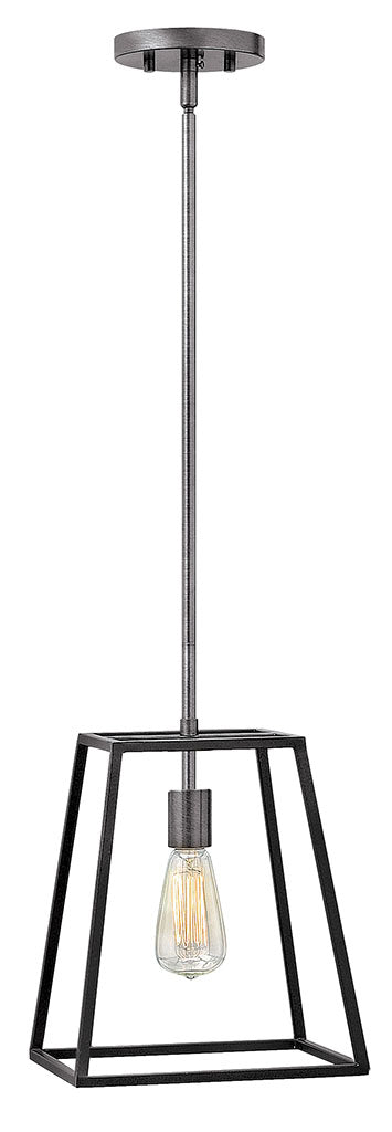 Fulton Large Open Frame Pendant in Aged Zinc