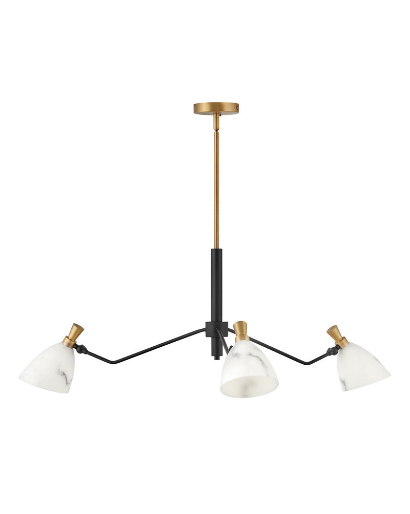 Sinclair Medium Single Tier Chandelier in Heritage Brass