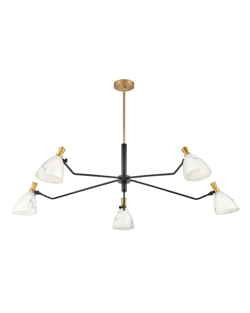 Sinclair Large Single Tier Chandelier in Heritage Brass