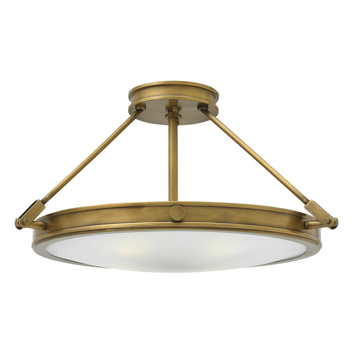 Collier Medium LED Semi-Flush Mount in Heritage Brass