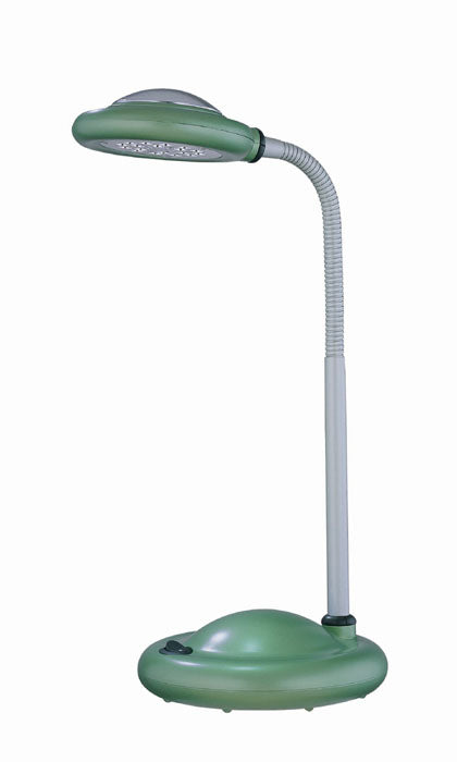 Lykta LED Desk Lamp in Silver with-Light Green Shade, LED Bulb 1.8W