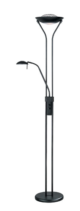 Duality II Torchiere Reading Lamp in Black