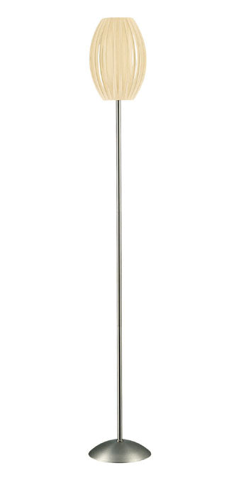 Floor Lamp in Stainless Steel with White Pleated Shade, E27, CFL 23W