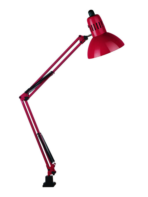 Clamp on Swing Arm Lamp in Red, Type A 100W