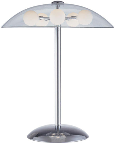 Triska 5-Light Table Lamp in Chrome with Clear Frosted Glass, JC G4 10Wx5