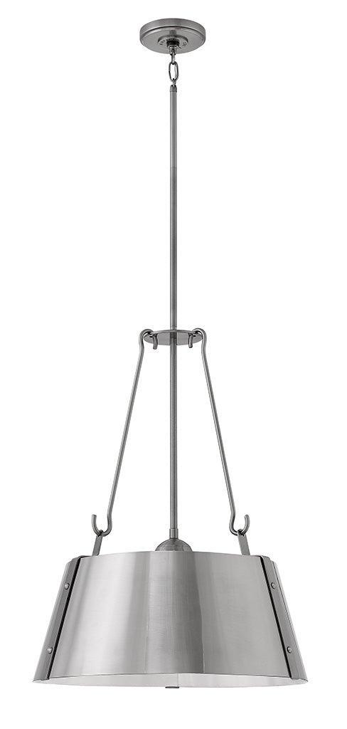 Cartwright Large Drum Pendant in Polished Antique Nickel