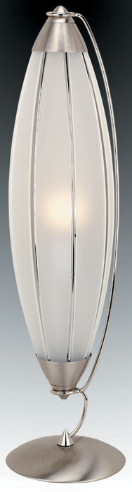 Franco-Link Table Lamp in Polished Steel with Frosted Glass Shade Type A 150W