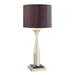 1-Light Table Lamp in Antique Silver with Black Outside/Gold Inner Paper Shade