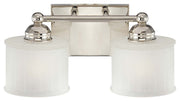 1730 Series 2-Light Bath Vanity in Polished Nickel & Etched Glass