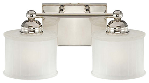 1730 Series 2-Light Bath Vanity in Polished Nickel & Etched Glass