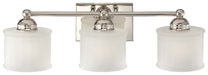 1730 Series 3-Light Bath Vanity in Polished Nickel & Etched - Box Pleat Glass