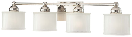 1730 Series 4-Light Bath Vanity in Polished Nickel & Etched-Box Pleat Glass - Lamps Expo