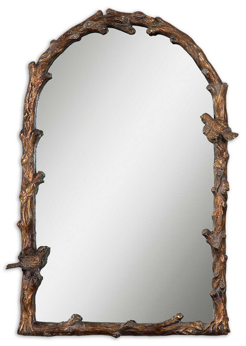Uttermost's Paza Antique Gold Arch Mirror Designed by Grace Feyock