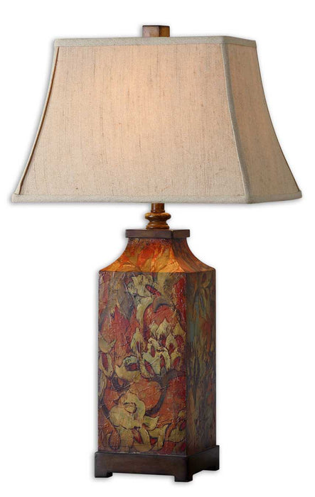 Uttermost's Colorful Flowers Table Lamp Designed by Grace Feyock