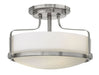 Harper Medium Semi-Flush Mount in Brushed Nickel
