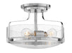 Harper Medium Semi-Flush Mount in Chrome with Clear Seedy glass