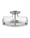 Harper Large Semi-Flush Mount in Chrome with Clear Seedy glass