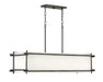 Tress Six Light Linear Chandelier in Forged Iron