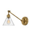 Arti Small Single Light Sconce in Heritage Brass with Clear glass