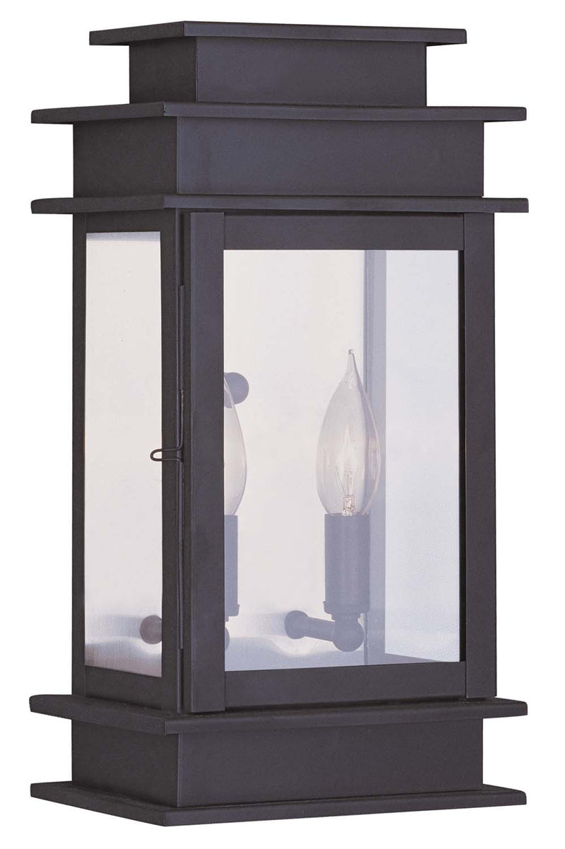 Princeton 2 Light Outdoor Wall Lantern in Bronze - Lamps Expo