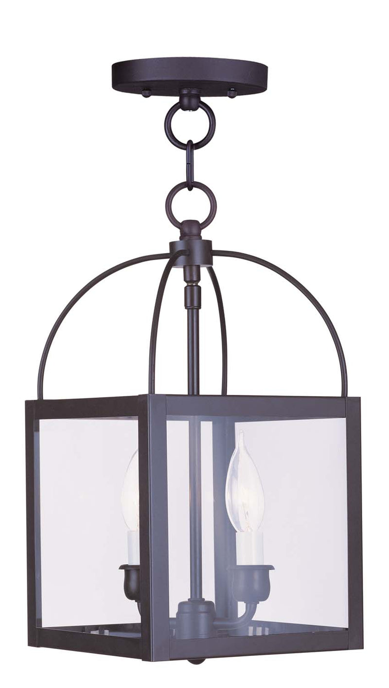 Milford 2 Light Convertible Mini Pendant/Ceiling Mount in Bronze