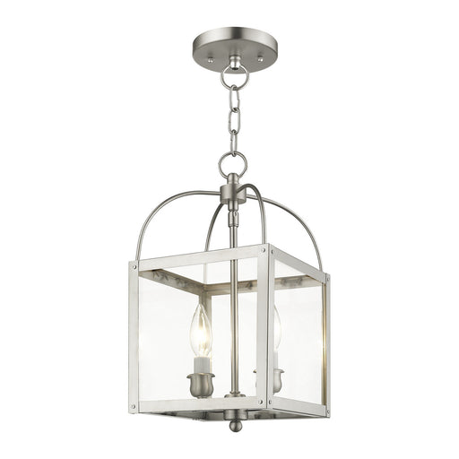 Milford 2 Light Convertible Mini Pendant/Ceiling Mount in Brushed Nickel
