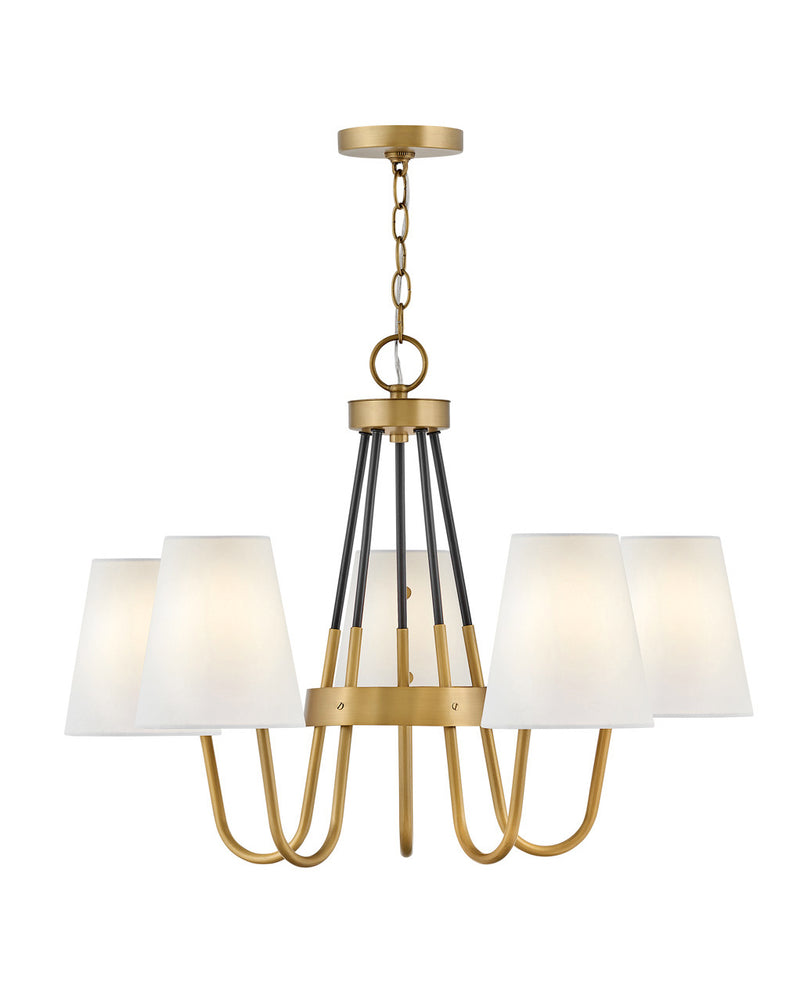 Aston Medium Single Tier Chandelier in Heritage Brass