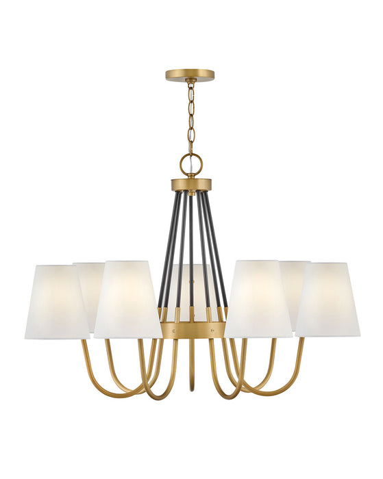 Aston Large Single Tier Chandelier in Heritage Brass