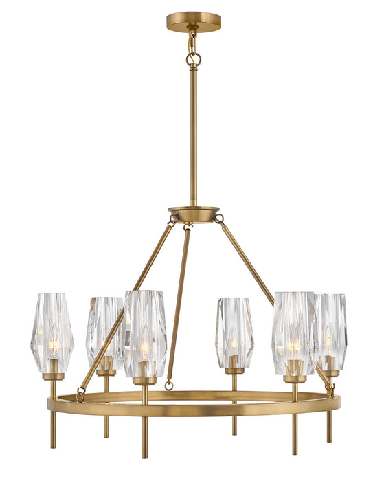 Ana Medium Single Tier Chandelier in Heritage Brass