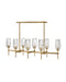 Ana Eight Light Linear Chandelier in Heritage Brass
