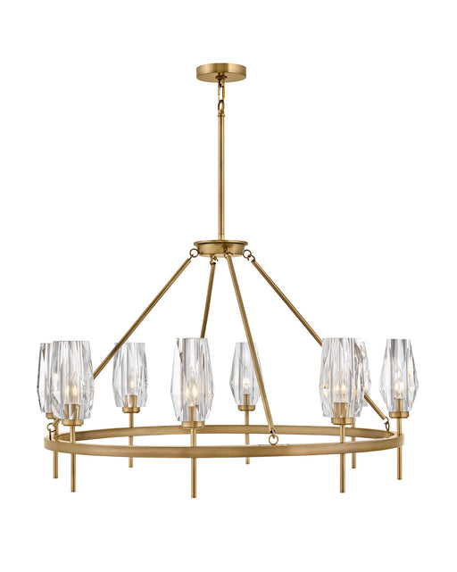 Ana Large Single Tier Chandelier in Heritage Brass