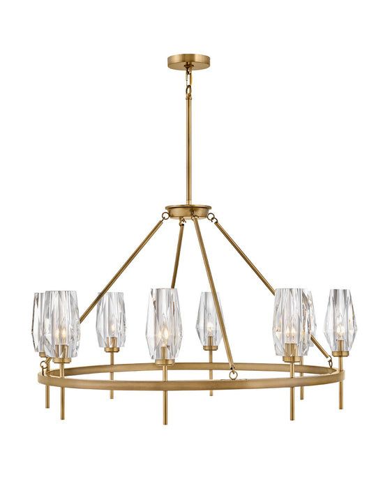 Ana Large Single Tier Chandelier in Heritage Brass