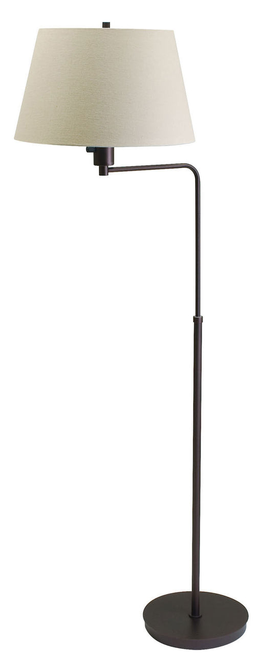 Generation Collection Adjustable Floor Lamp Chestnut Bronze with Off-White Linen Hardback