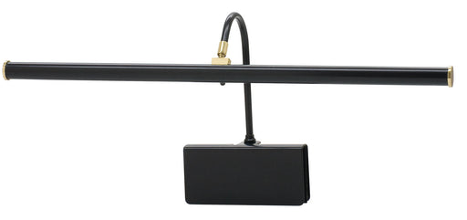 Grand Piano LED CLamp Lamp 19 Inch Black with Polished Brass Accents