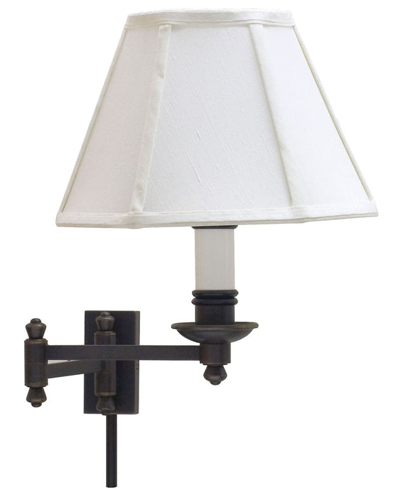 Decorative Wall Swing Lamp Oil Rubbed Bronze with Off-White Linen Softback Shade